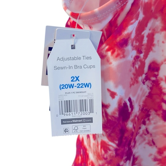 Time Tru One Piece Swimsuit New 20/22 Pink - Picture 3 of 3